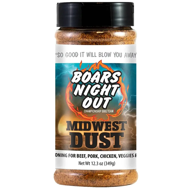 Boars Night Out Midwest Dust Bar-b-q Rub/seasoning 12.3 Oz
