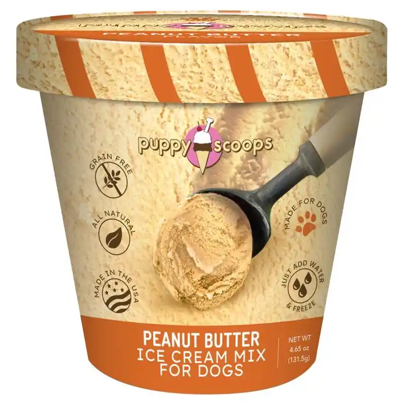 Puppy Scoops Peanut Butter Ice Cream Mix Grain Free Treats For Dogs 4.65 Oz