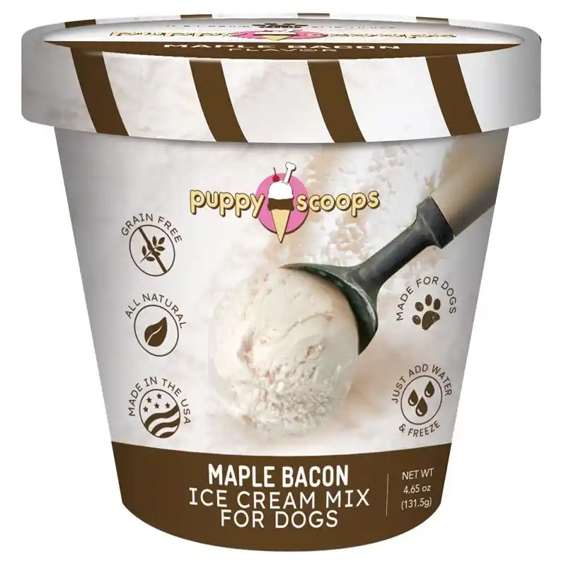 Puppy Scoops Maple Bacon Ice Cream Mix Grain Free Treats For Dogs 4.65 Oz