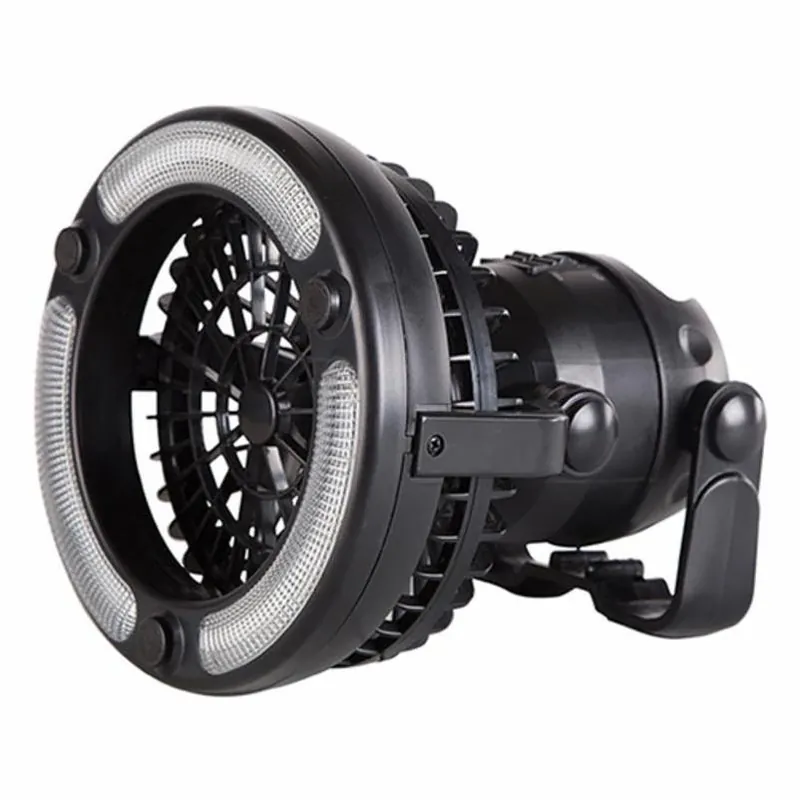 18 Led Camping Lantern And Fan Combo - Black