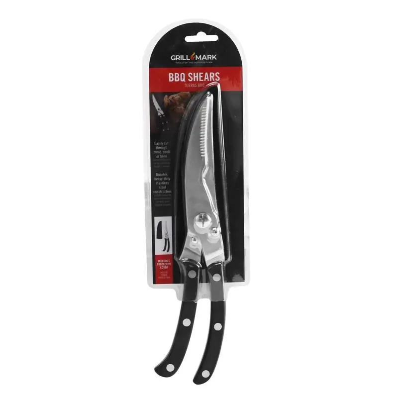 Stainless Steel Meat Shears With Black/silver Handles