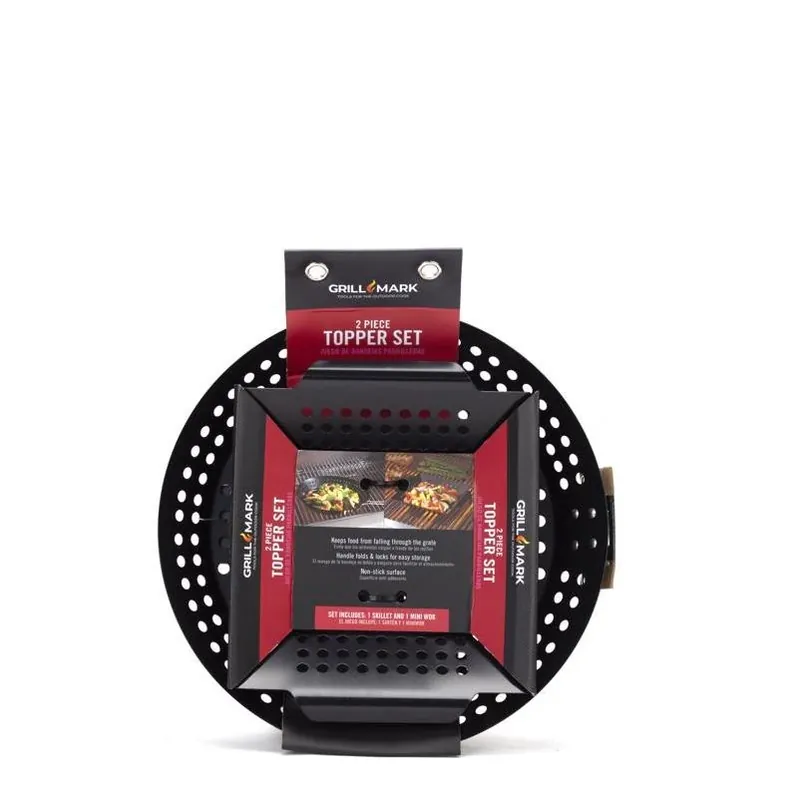 2‑piece Steel Grill Accessory Set – Heat‑resistant Handles, Non‑stick, Dishwasher Safe