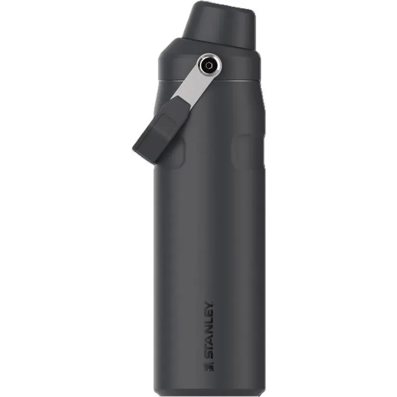 Iceflow 24oz Black Stainless Steel Bottle With Fast‑flow Straw Cap – Bpa‑free