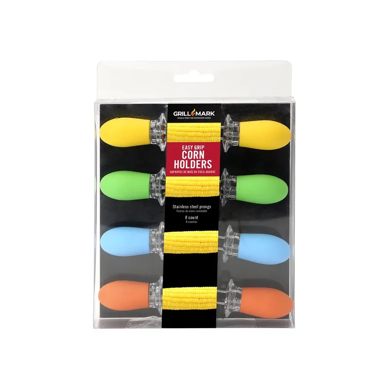 Assorted Plastic Corn Holders - 8 Pieces, Dishwasher Safe, Colorful Design