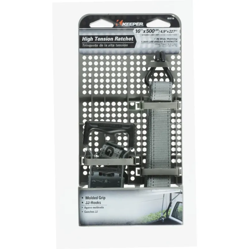 1 In. W X 16 Ft. L Gray Tie Down 500 Lb 1 Pk