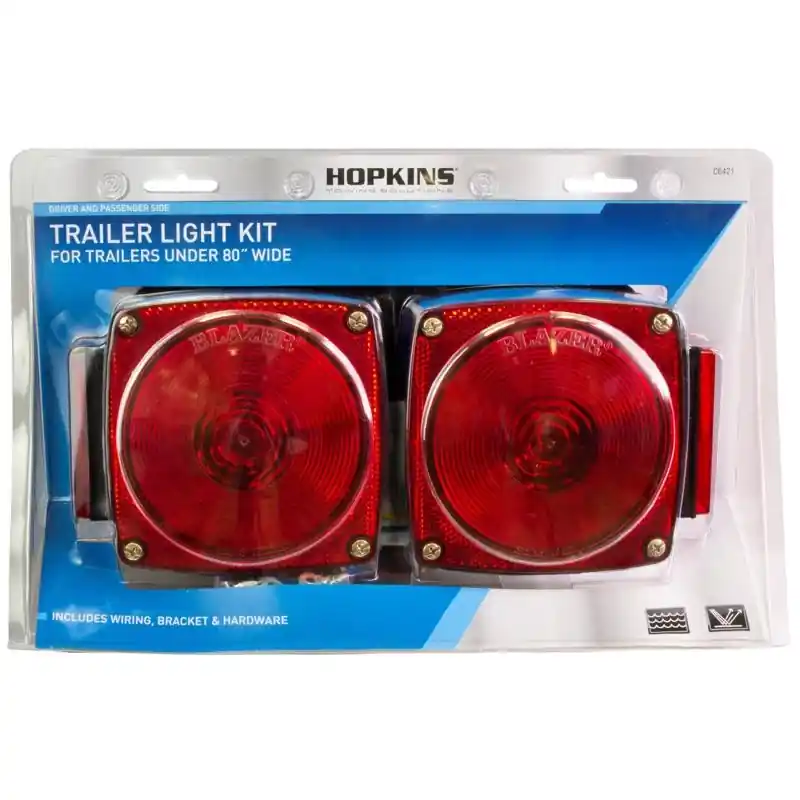 C6421 Submersible Trailer Red Square Stop/tail/turn Led Light Kit