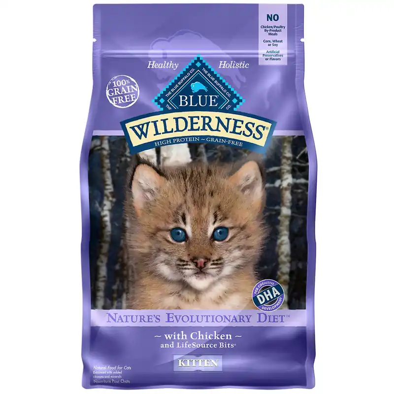 Wilderness Kitten Chicken Dry Cat Food Grain Free 5 Lb