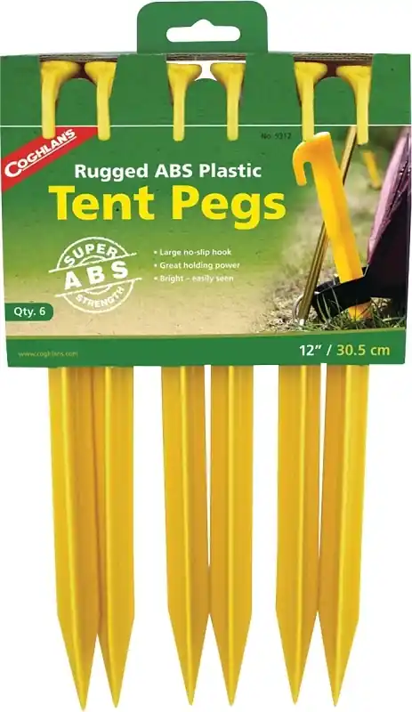 Yellow Tent Pegs 12 In. H 6 Pk