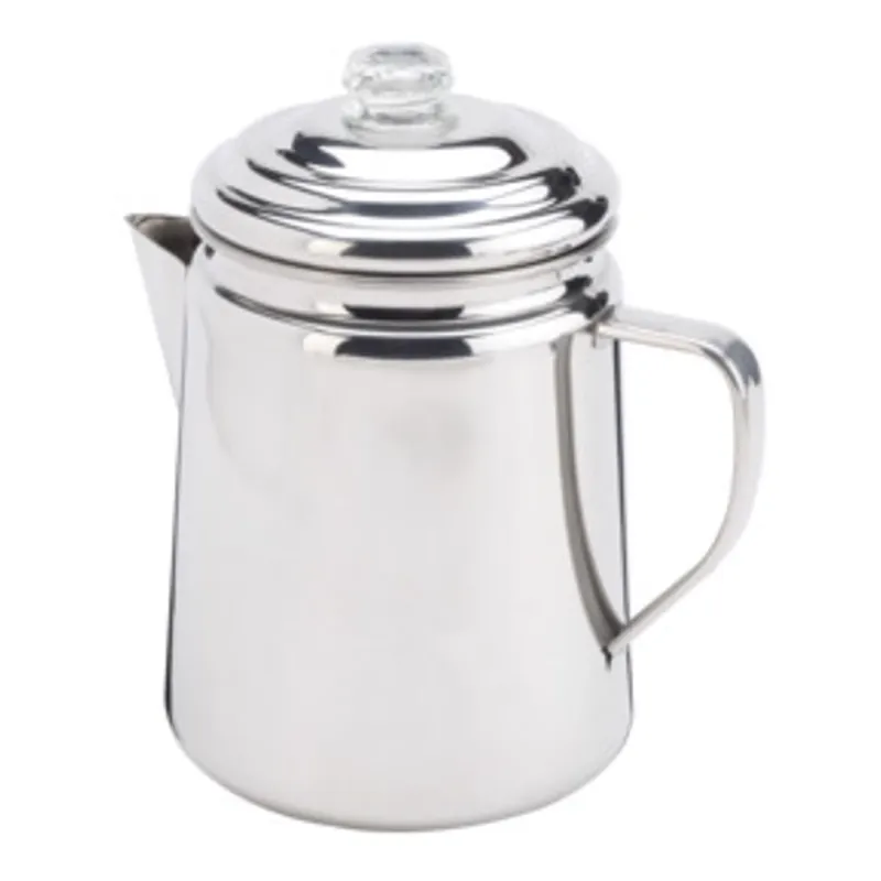 Silver Percolator 9.5 In. H X 6.4 In. W X 8.6 In. L 12 Cups 1 Pk