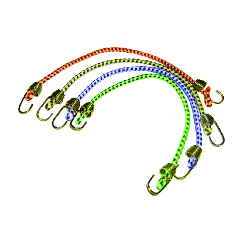 Assorted Bungee Cord 10 In. L X 0.16 In. 4 Pk