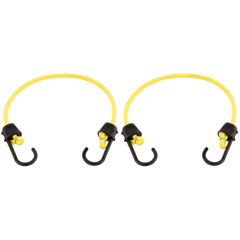 Black/yellow Bungee Cord 24 In. L X 0.315 In. 2 Pk