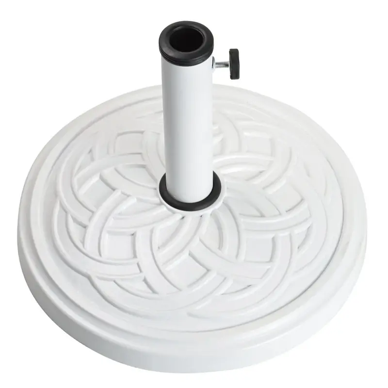 White Envirostone Umbrella Base 17.7 In. L X 17.7 In. W X 12.8 In. H