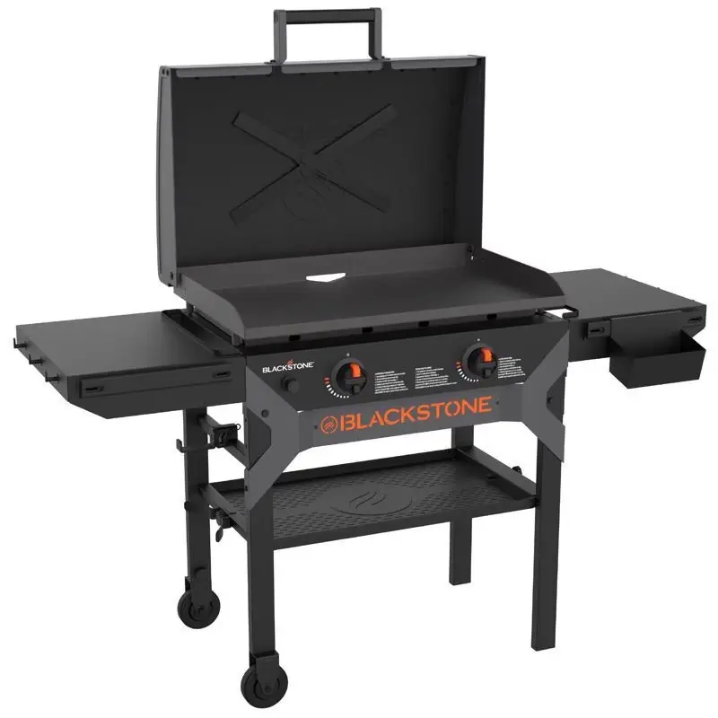 Iron Forged 2 Burner Liquid Propane Outdoor Griddle With Hood 28"