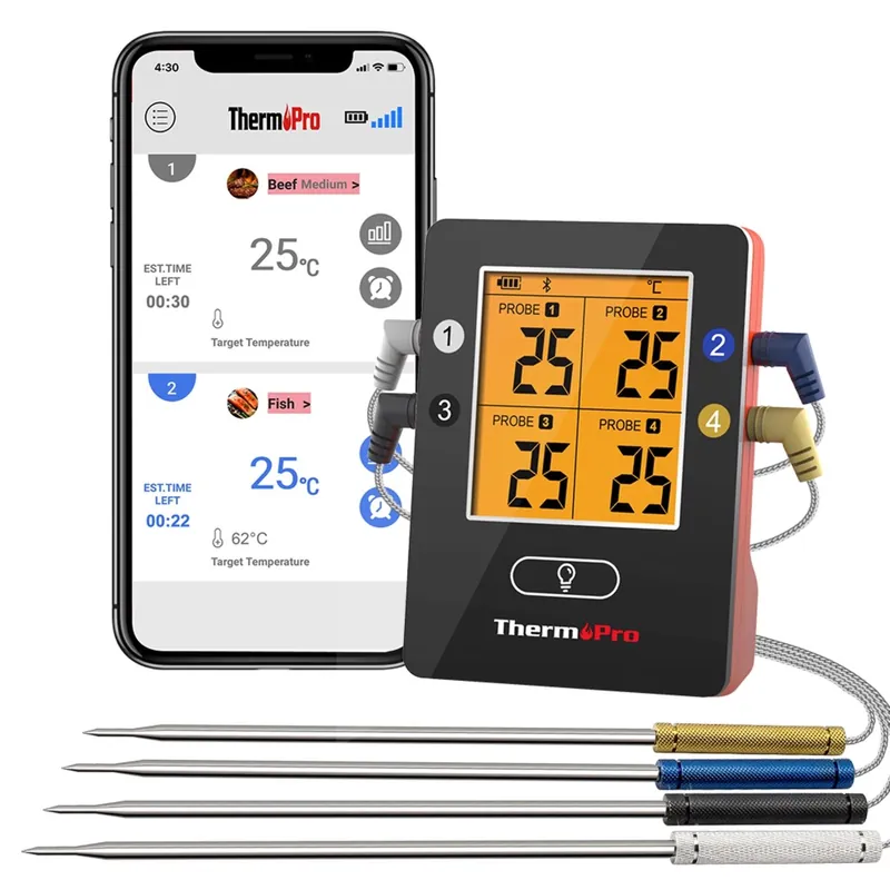 Tp25w Lcd Bluetooth Enabled Grill/meat Thermometer