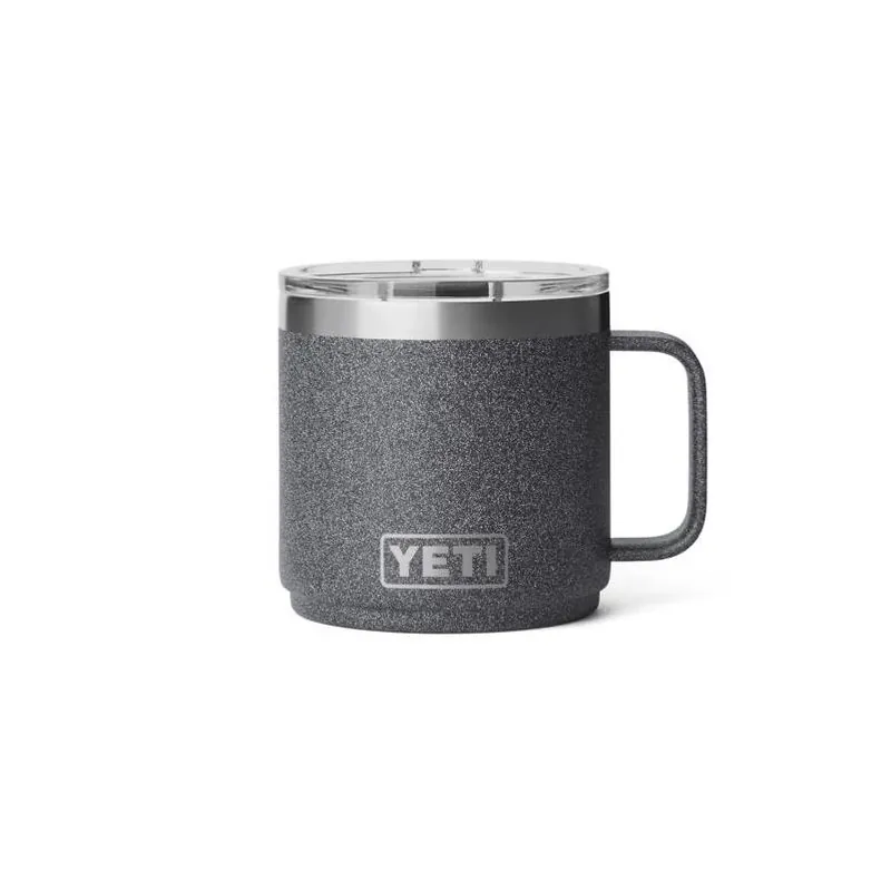 Rambler 14 Oz Black Stone Bpa Free Ceramic Lined Stackable Mug With Magslider Lid