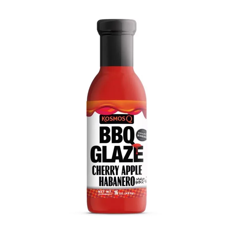 Bbq Glaze Cherry Apple Habanero Sauce 16 Oz Bottle - Sweet & Spicy Flavor