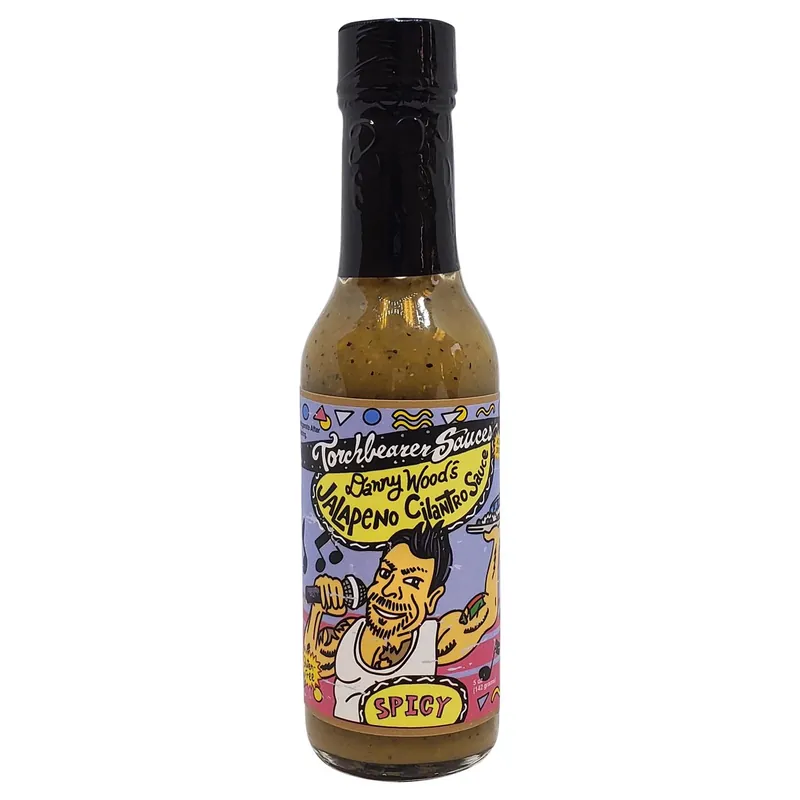 Danny Wood Jalapeno Cilantro Hot Sauce 5 Oz Bottle