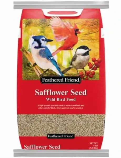 Safflower Seed Wild Bird Food, 16 Pound Bag - Attracts Cardinals & More