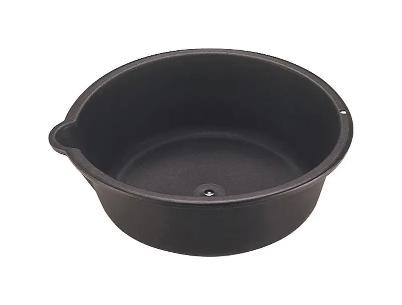 6 Qt Black Polyethylene Round Oil Drain And Recovery Pan