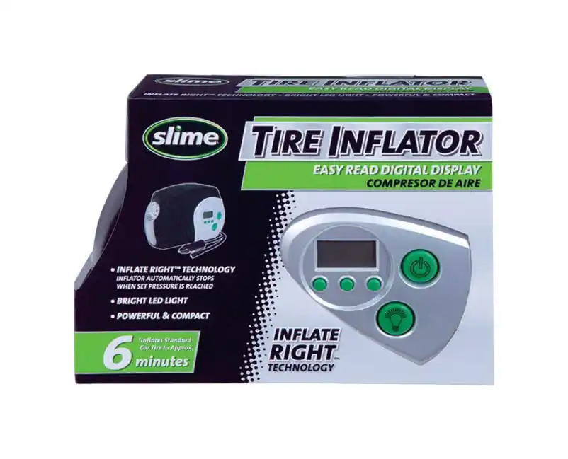 12v Digital Tire Inflator With Gauge – Portable Silver Air Compressor
