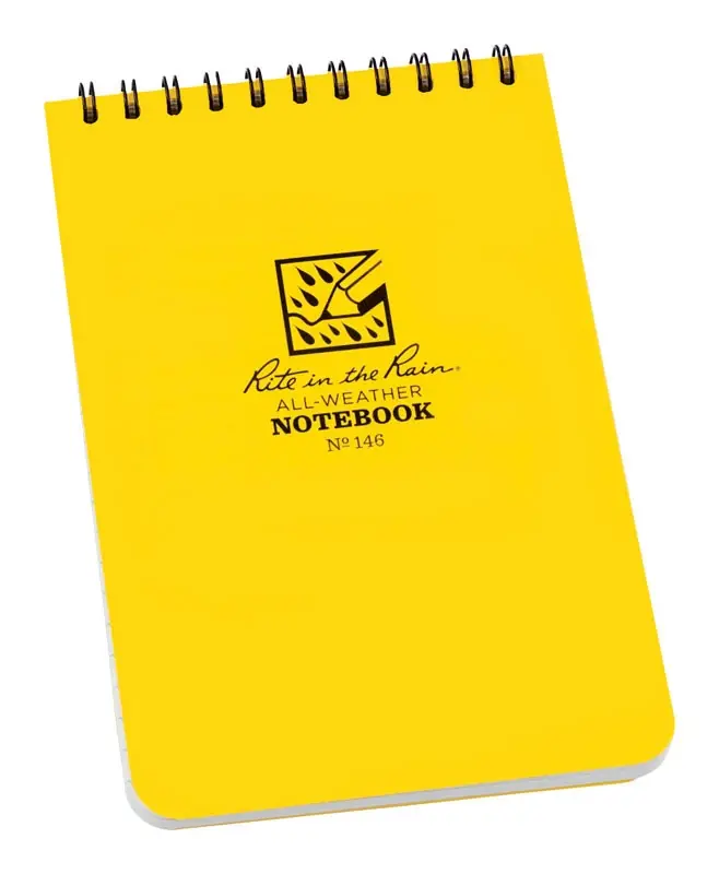 Notebook, Top Spiral, Yellow, 4 X 6-in.