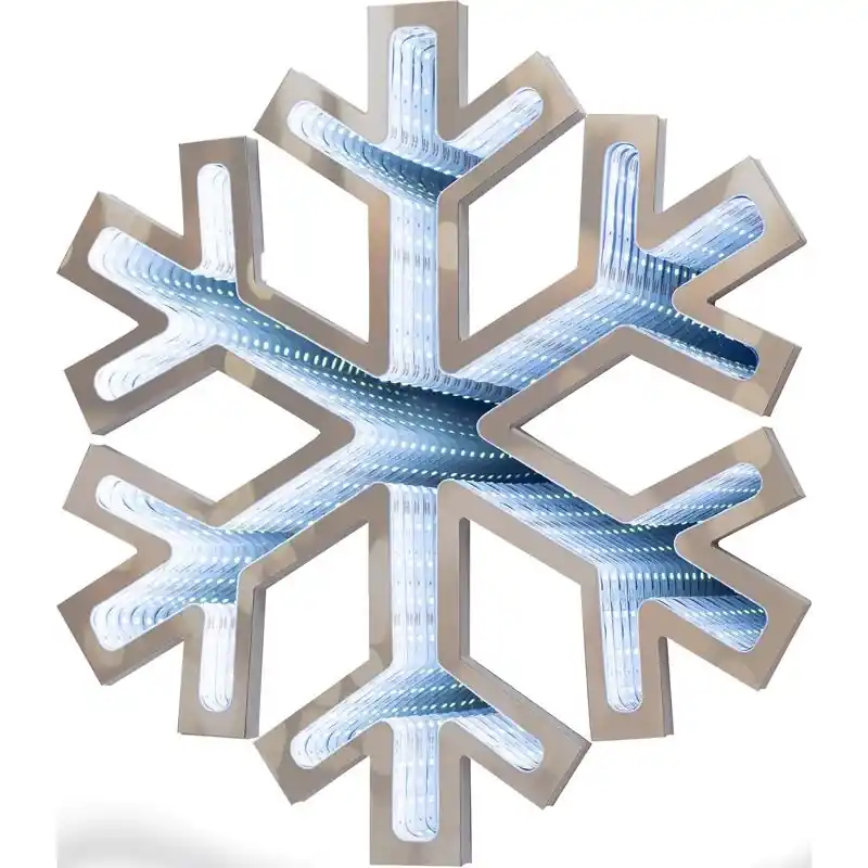 Led White Snowflake Animated Decor 15.75 Inch Plug-in