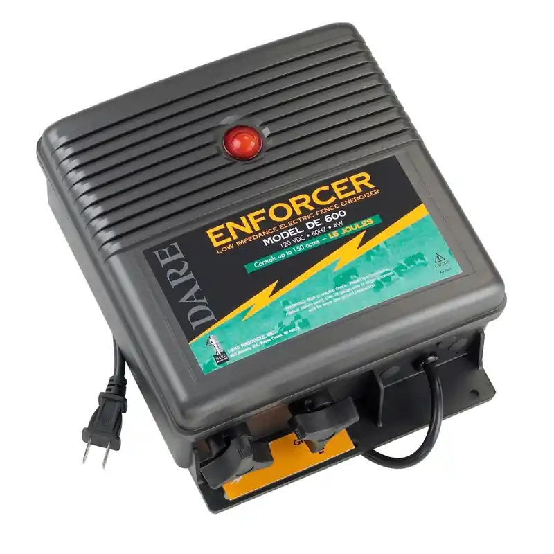 Electric Fence Charger, 150-acre, Low Impedance, Plug-in, 110-volt