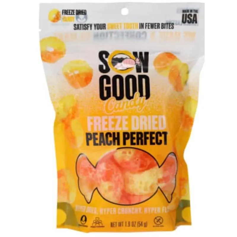 Sow Good Freeze Dried Peach Perfect Candy Bites 1.9 Oz