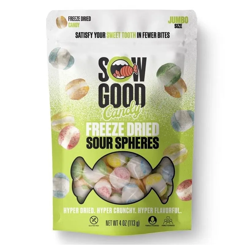 Sow Good Freeze‑dried Sour Sphere Candy Bites – 4 oz Pack