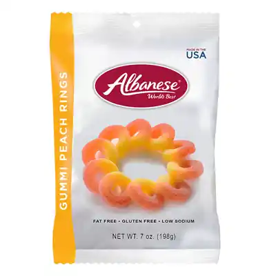 Rings Peach Gummi Candy 7 Oz
