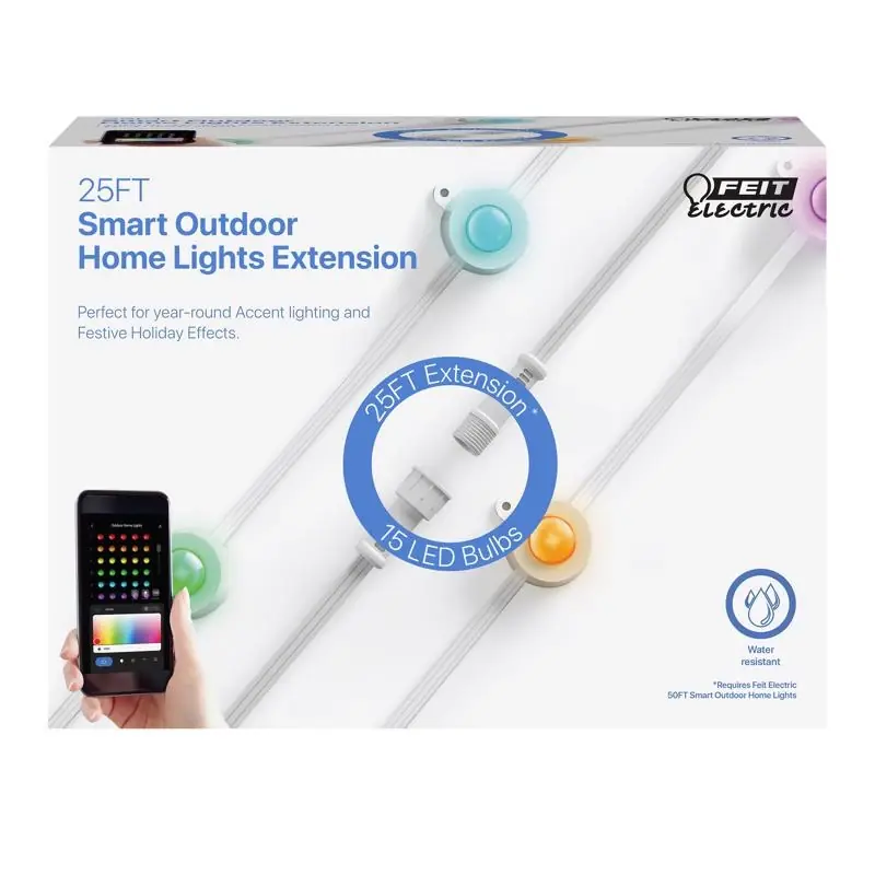 Led Smart-enabled Color Changing String Lights Multicolored 25 Ft 15 Lights