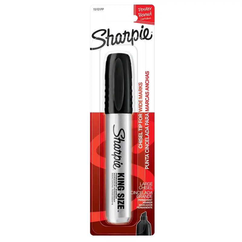 King Size Black Chisel Tip Permanent Marker 1 Pk