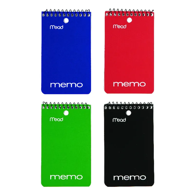 Wirebound Memo Book, White, 3 X 5 In., 60 Sheets