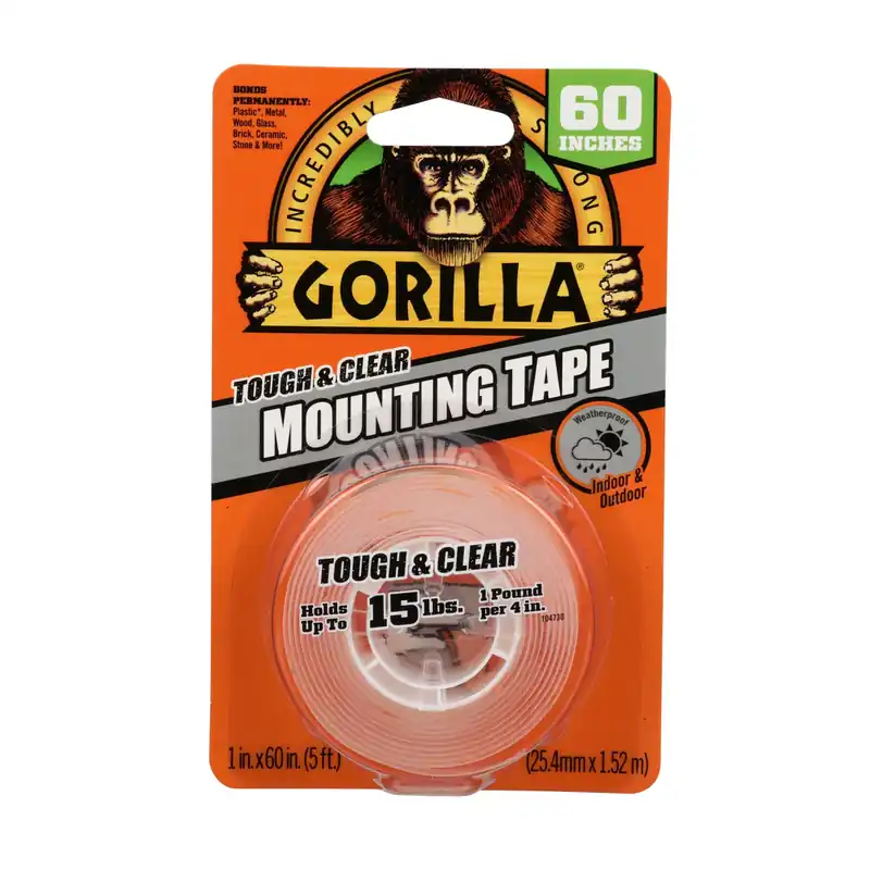 Mounting Tape, Clear, 1 X 60-in.