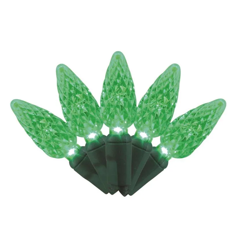 Platinum Led C6 Green 50 Count String Christmas Lights 25 Feet