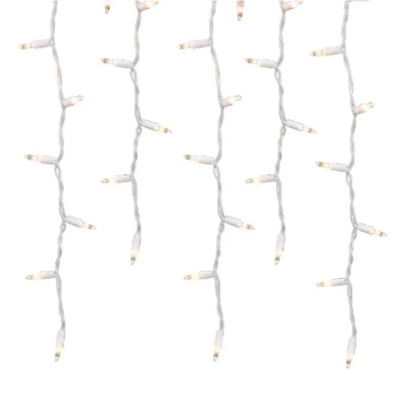 Classic Led T5 Pure White 100 Ct Icicle Christmas Lights 6 Ft.
