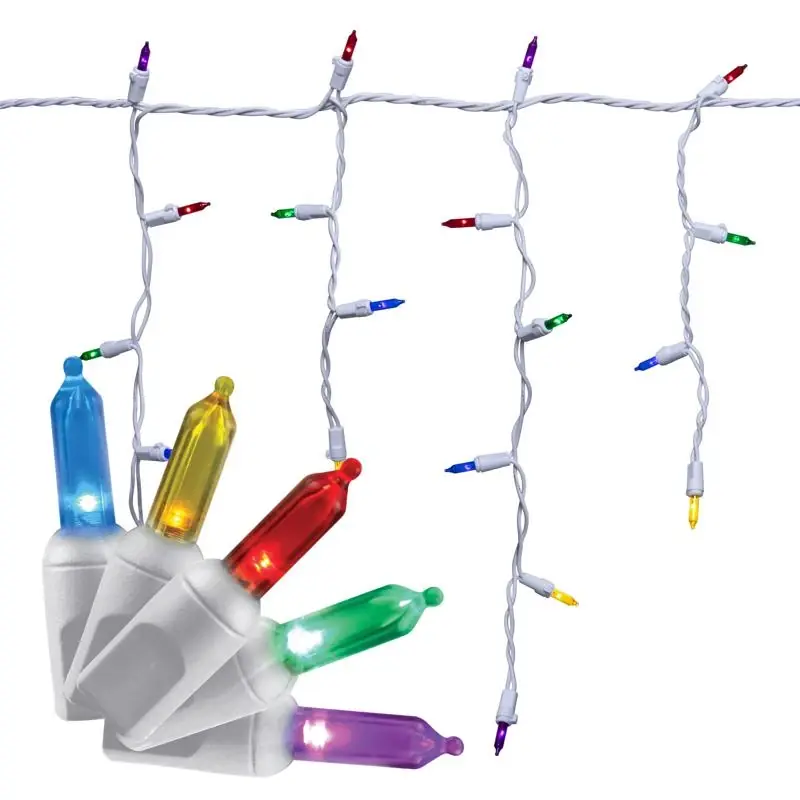 Classic Led T5 Multicolored 100 Ct Icicle Christmas Lights 6 Ft.