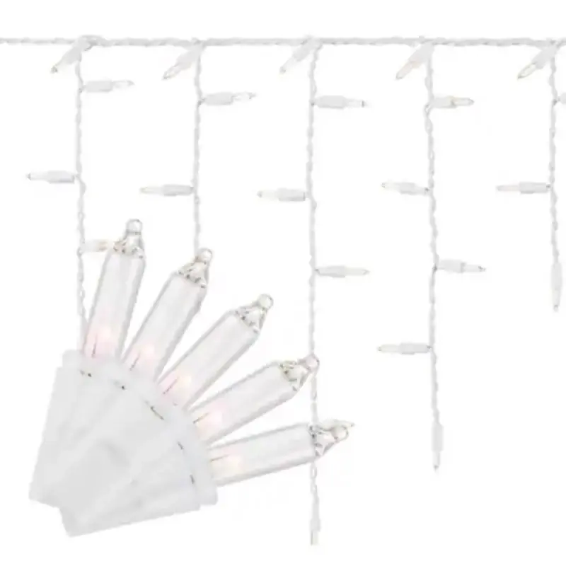 Classic Led T5 Warm White 100 Ct Icicle Christmas Lights 6.3 Ft.