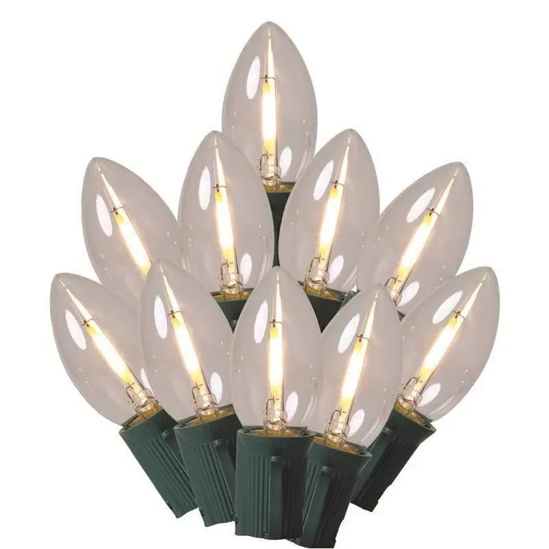 Classic 25‑piece Warm White C9 Led Holiday String – 16‑foot Plug‑in Lights