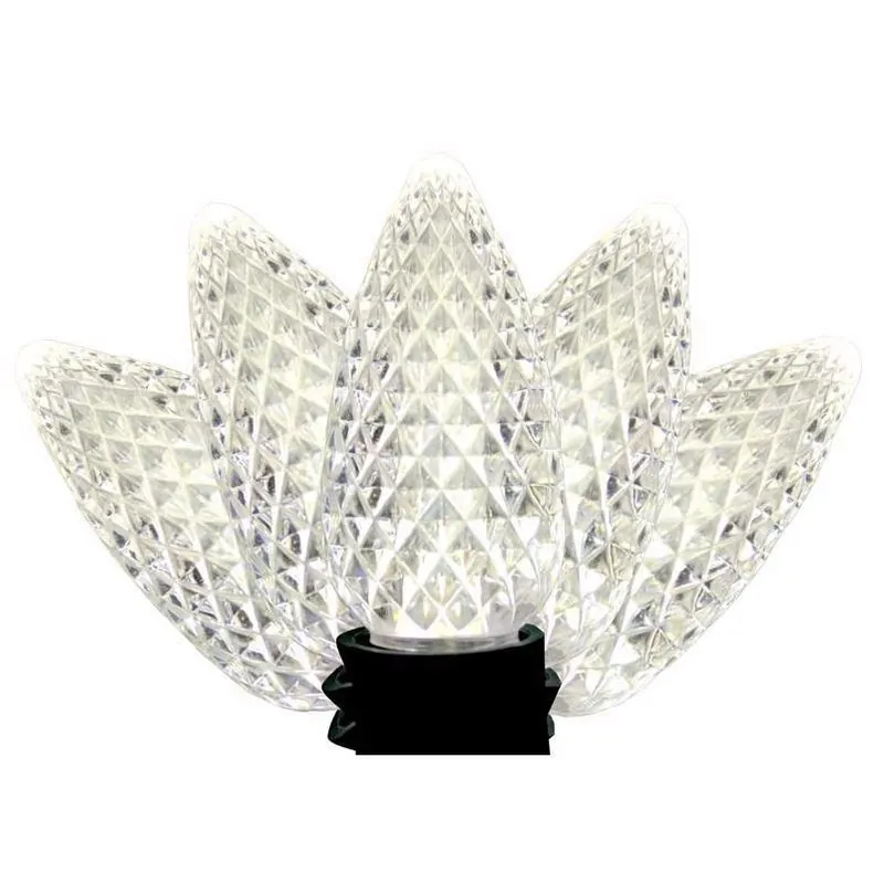 Pure White Led C9 Holiday String Lights – 75 Bulbs, 49‑ft Plug‑in