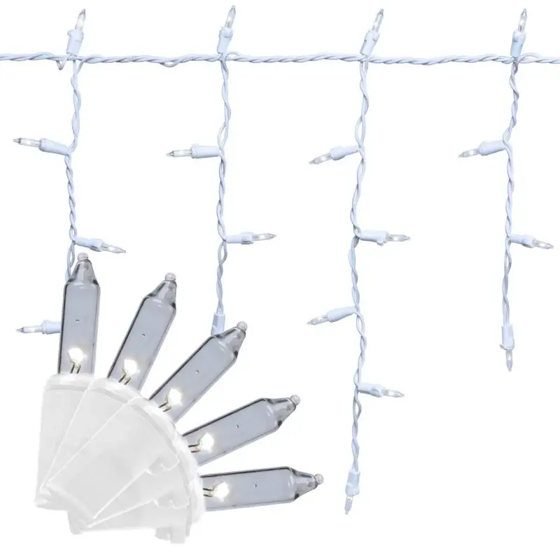 Classic Led T5 Pure White 300 Ct Icicle Christmas Lights 19.6 Ft.