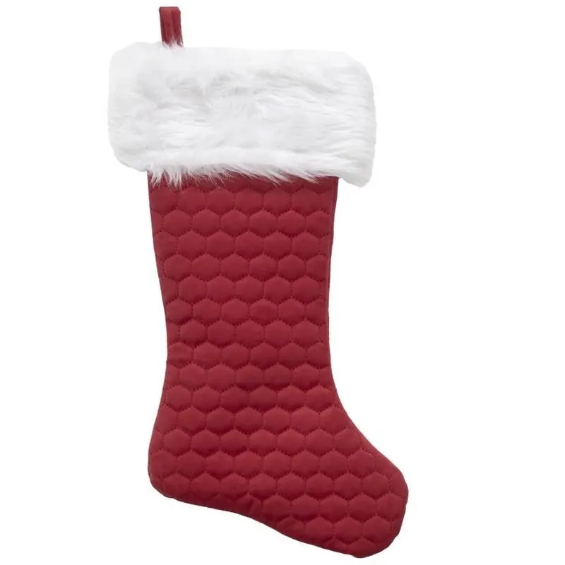 20‑inch Red & White Velvet Holiday Stocking