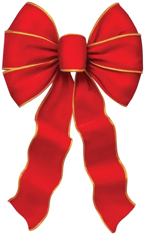 Red/gold 7 Loop Christmas Bow 10 Inch In.