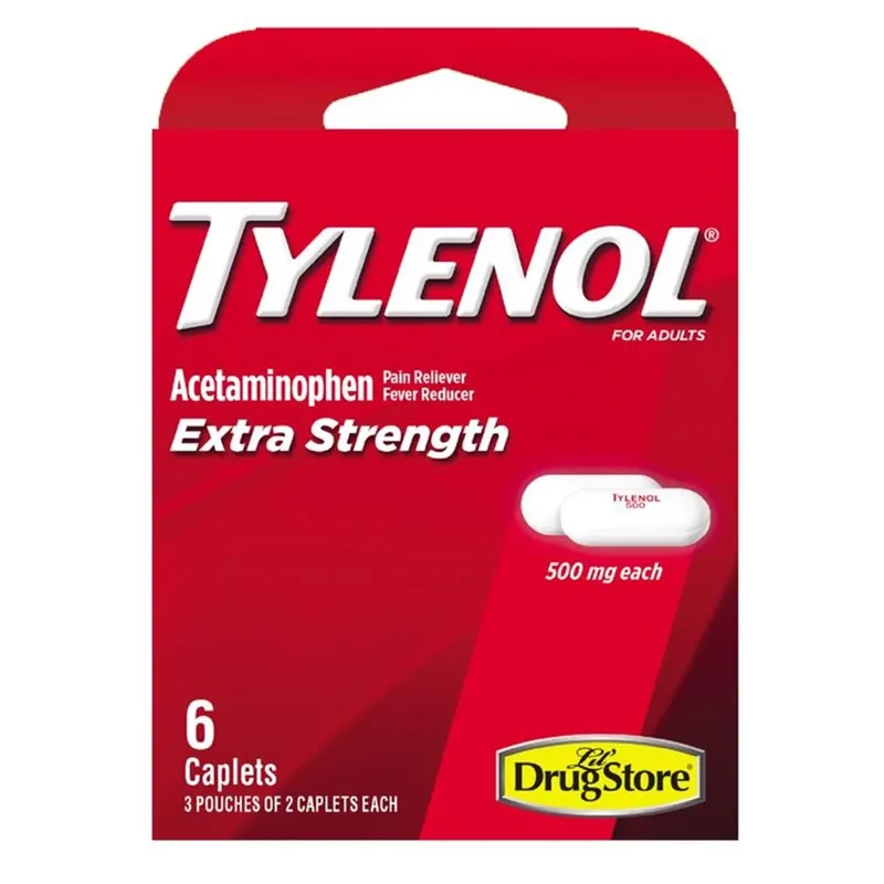 500 Mg White Extra Strength Acetaminophen 6 Pk