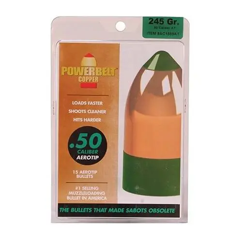 Powerbelt Bullets Ac1589at Copper Aerotip 50 Caliber Bullets - 245 Gr