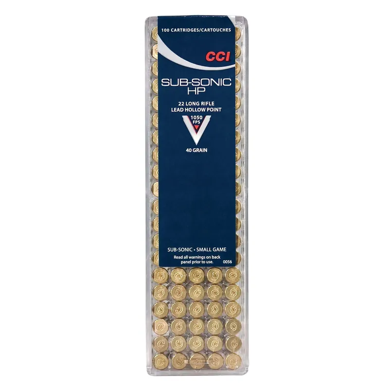 Subsonic .22lr 40 Grain Hollow Point Ammunition, 100 Rounds