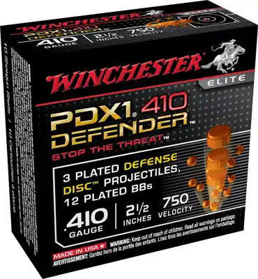 Winchester Pdx1 Defender .410 Gauge Ammunition - 10 Rounds, 2.5" Buckshot