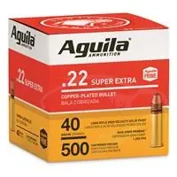 Super Extra High Velocity .22lr 40 Grains 500 Rounds Copper Plated Solid Point