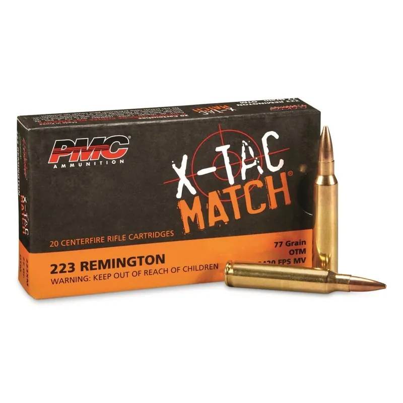 Pmc X-tac Match, .223 Remington, Otm, 77 Grain, 20 Rounds