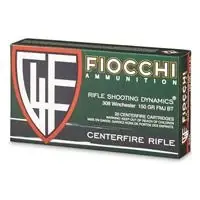 Fiocchi Rifle Shooting Dynamics, .308 Winchester, Fmjbt, 150 Grain, 20 Rounds
